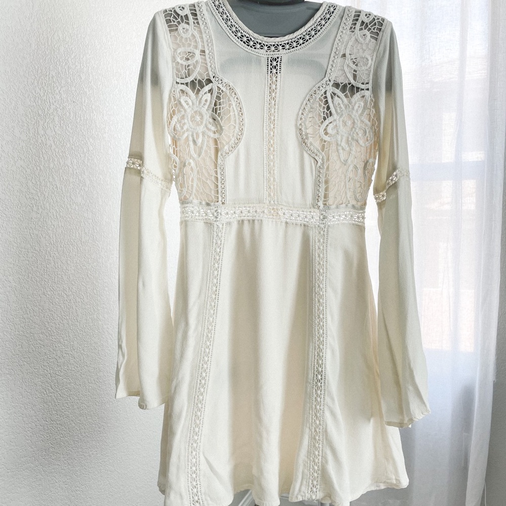 White Midi Boho Dress